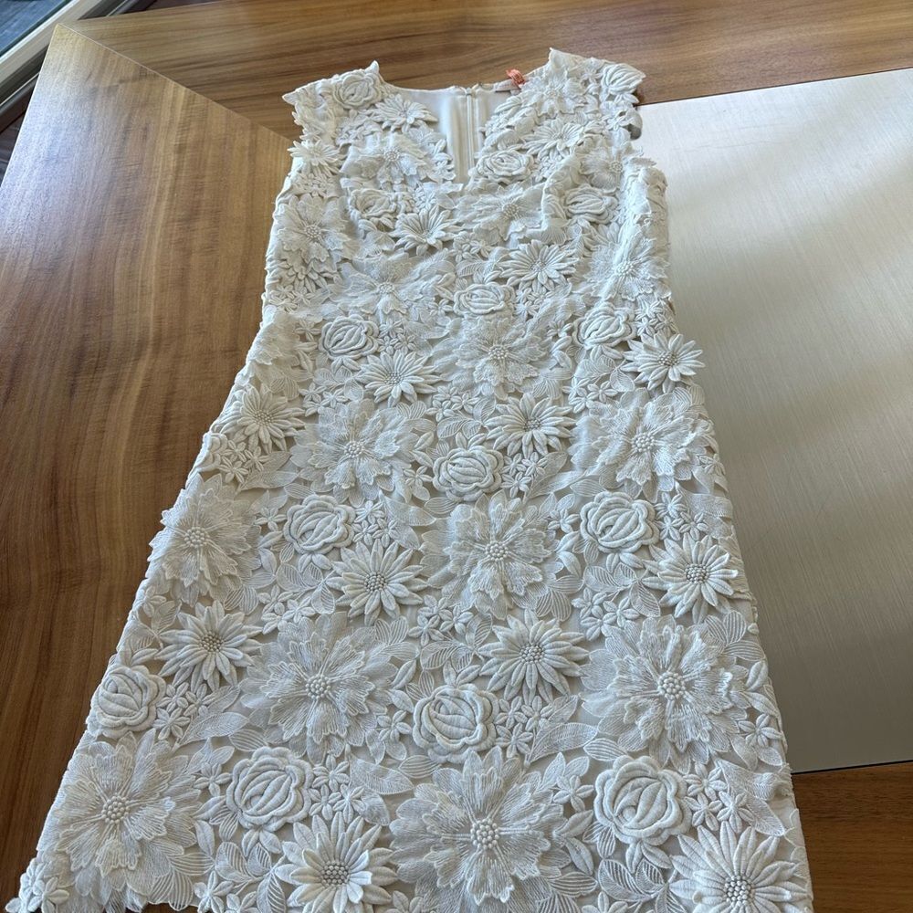 Tory Burch white lace sleeveless dress. Size 10 - Picture 10 of 12